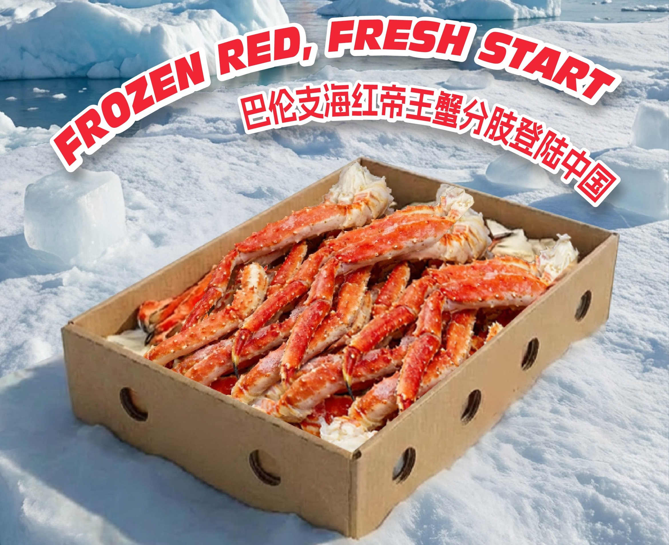 鲜冻启程｜俄罗斯蟹业集团巴伦支海红帝王蟹分肢首次登陆中国